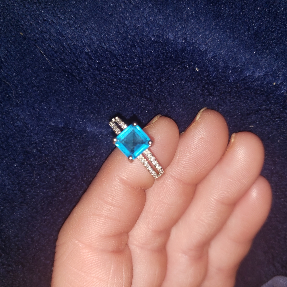 Blue Gemstone Silver Ring - image 1